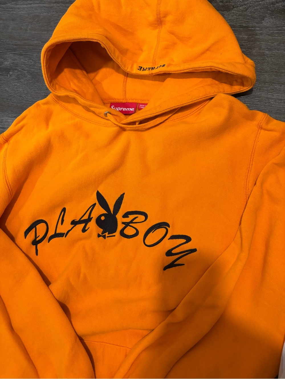 Supreme Orange Playboy Logo Hooded Sweatshirt - Men